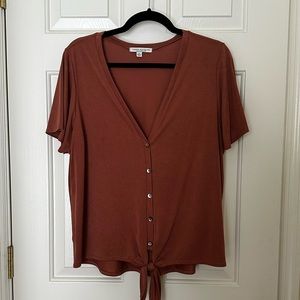 XL Burnt Orange Short-Sleeved Casual Top